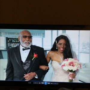 Wedding dress rose gold with cathedral veil